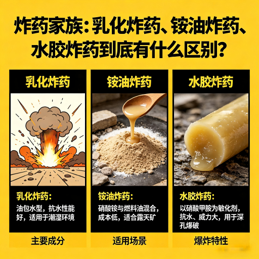 潍坊炸药家族：乳化炸药、铵油炸药、水胶炸药到底有什么区别？
